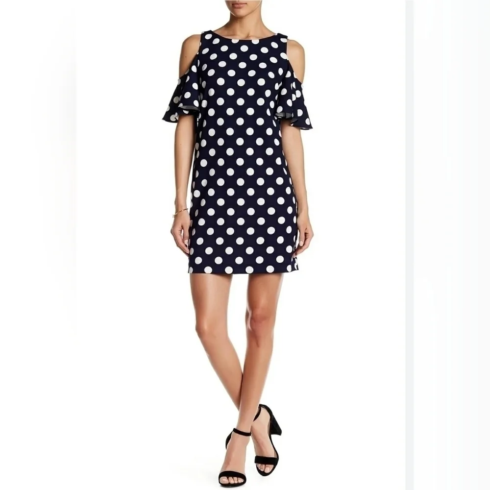 Eliza J Cold Shoulder Flutter Sleeve Shift Dress, Size 2